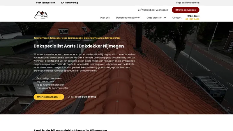 Website van Dakspecialist Aarts