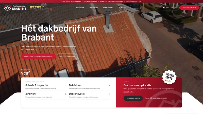 Website van Dakspecialist Brabant