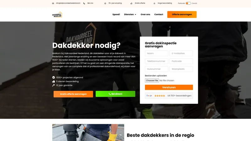 Website van Dakvoordeel Nederland