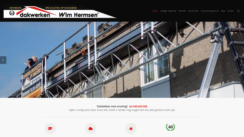 Website van Dakwerken Wim Hermsen
