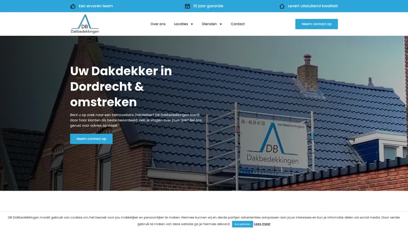 Website van DB Dakbedekkingen