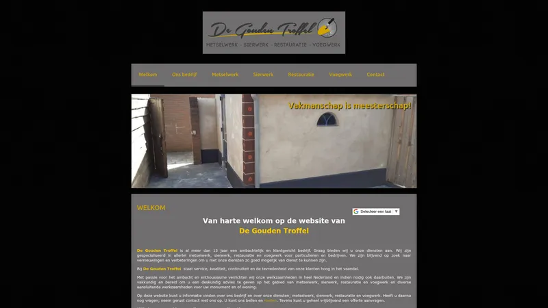 Website van De Gouden Troffel