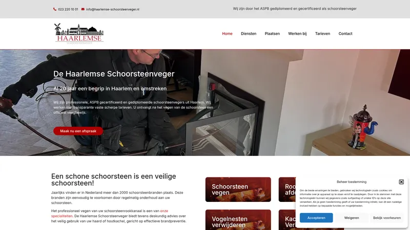 Website van De Haarlemse Schoorsteenveger