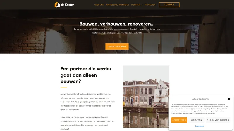 Website van de Koster Bouw & Management