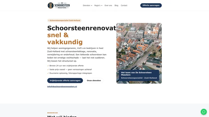 Website van De Schoorsteen Meesters
