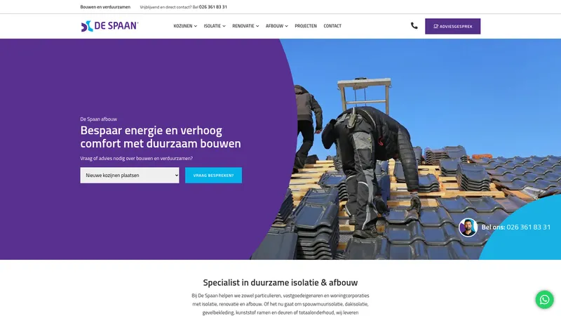 Website van De Spaan Afbouw