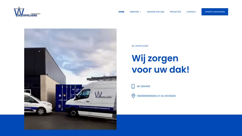 Website van De Wispelaere Dakdekkersbedrijf
