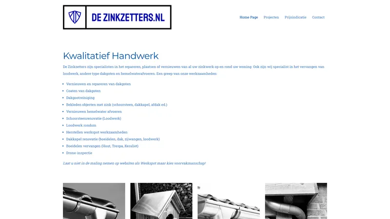 Website van De Zinkzetters