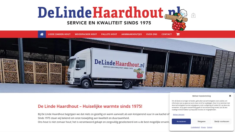 Website van delindehaardhout.nl Powered Quick.Cart &