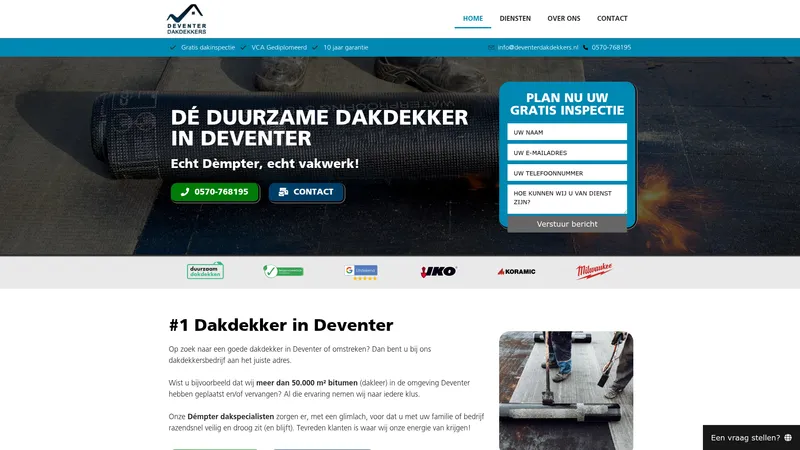 Website van Deventer Dakdekkers