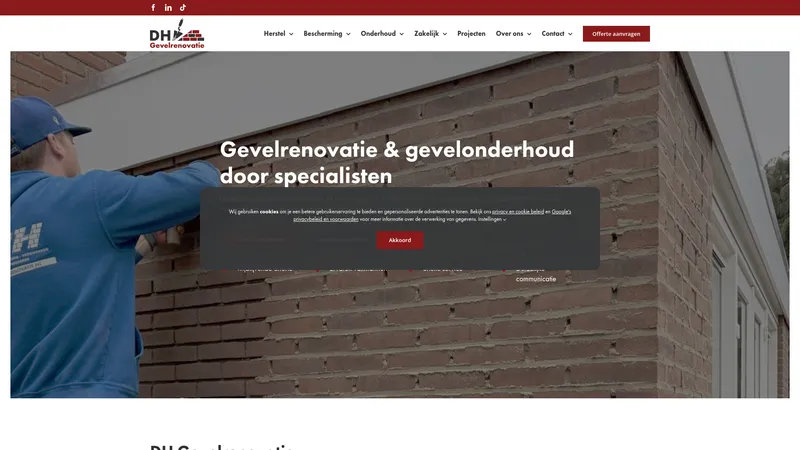 Website van DH Gevelrenovatie