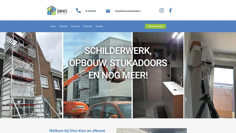 Website van Dino klus en afbouw bedrijf
