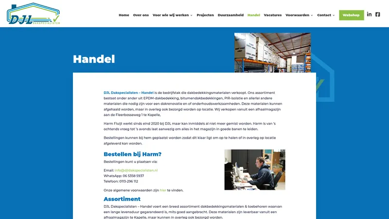 Website van DJL Dakspecialisten