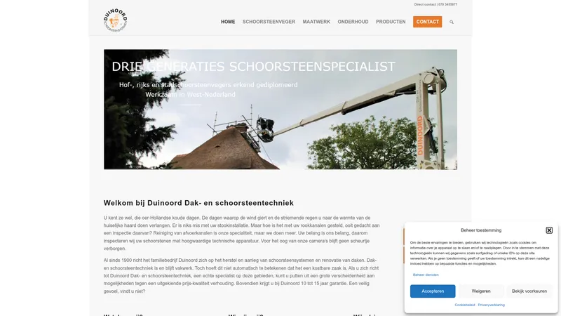 Website van "Duinoord" Schoorsteentechniek Gebr. Knops