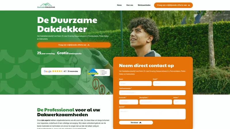 Website van Duurzaam Daktechniek