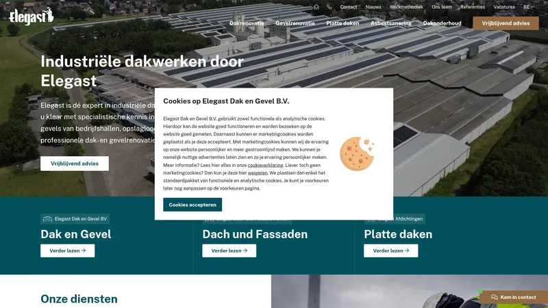 Website van Elegast Dak en Gevel B.V