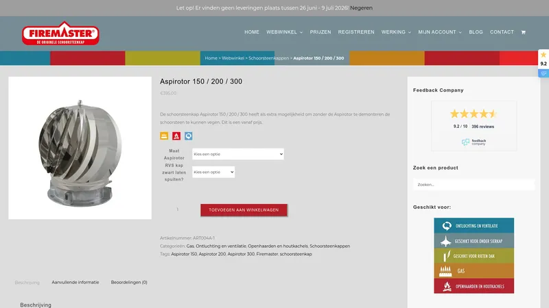 Website van Firemaster