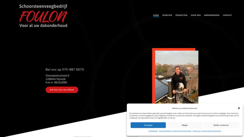 Website van Foulon dak en schoorsteen
