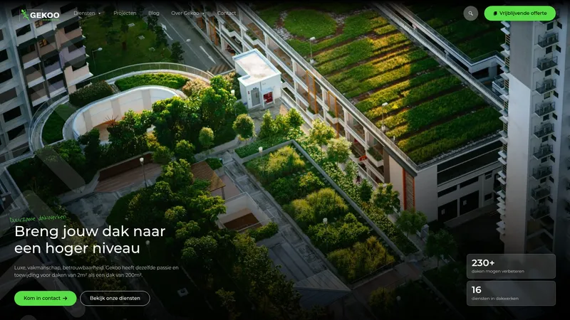 Website van Gekoo Dakwerken