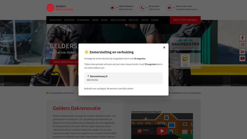 Website van Gelders Dakrenovatie