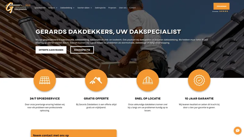 Website van Gerards Dakdekkers