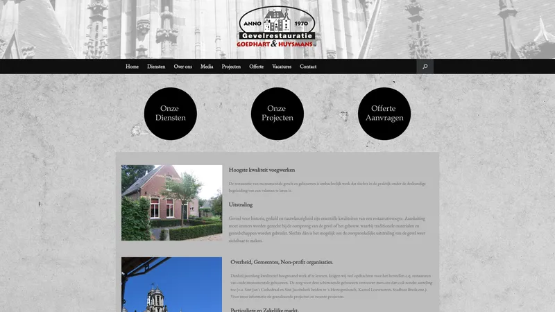Website van Goedhart en Huysmans BV