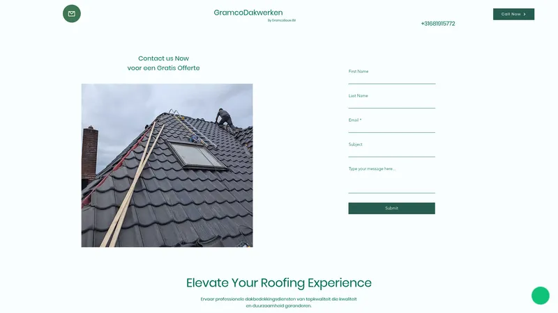 Website van Gramco Dakdekkers