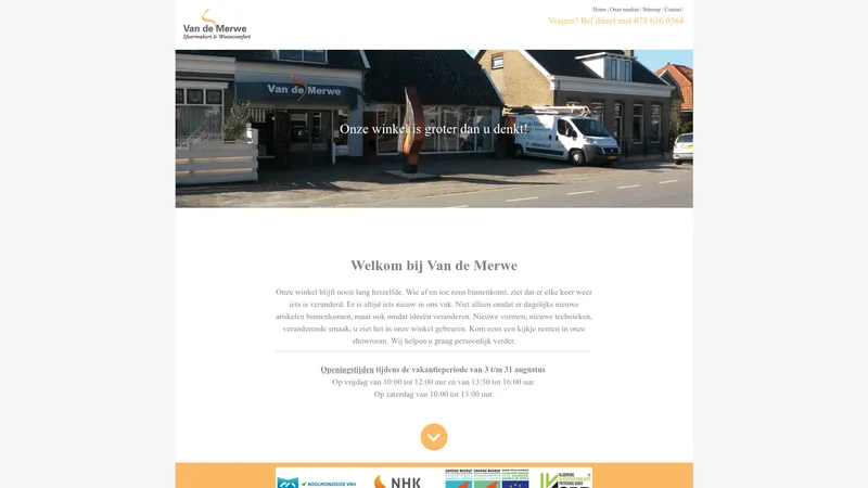 Website van H.A.P. Van de Merwe