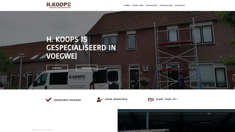 Website van H. Koops Voegwerk & Gevelrenovatie