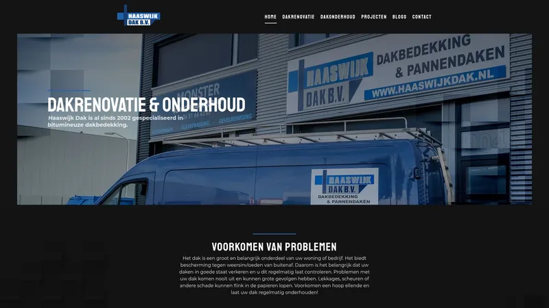 Website van Haaswijk Dak B.V