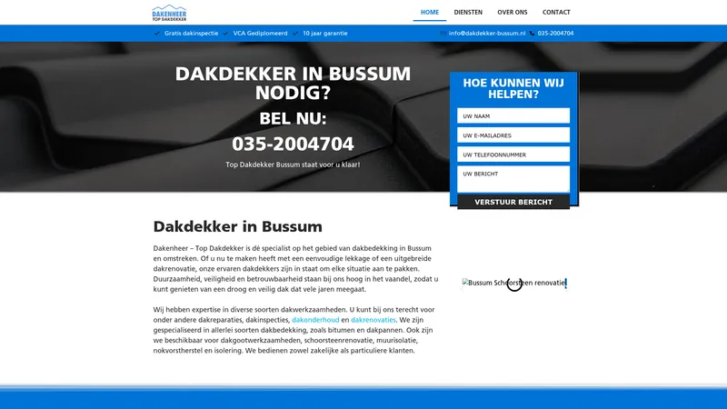 Website van Harbers Dakdekker Bussum