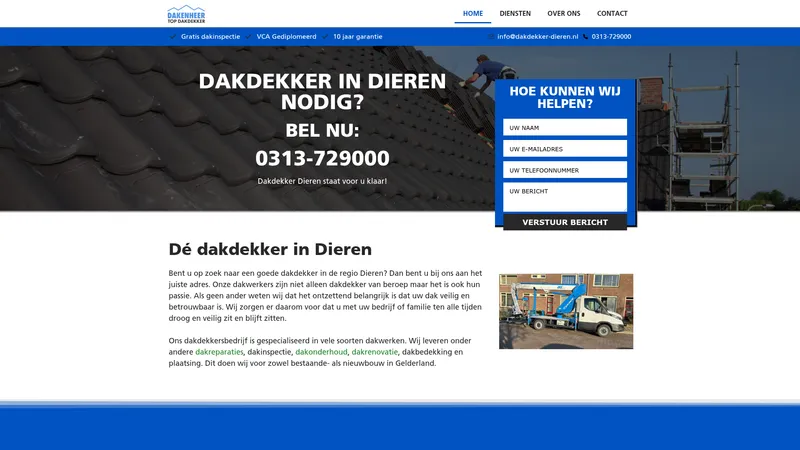 Website van Harbers Dakdekker Dieren
