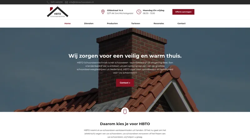 Website van HBTO Schoorsteentechniek