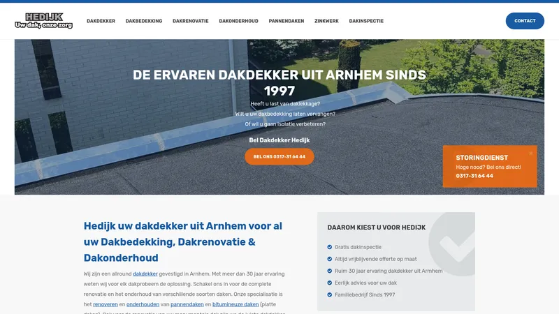 Website van Hedijk Dakrenovatie en Onderhoud