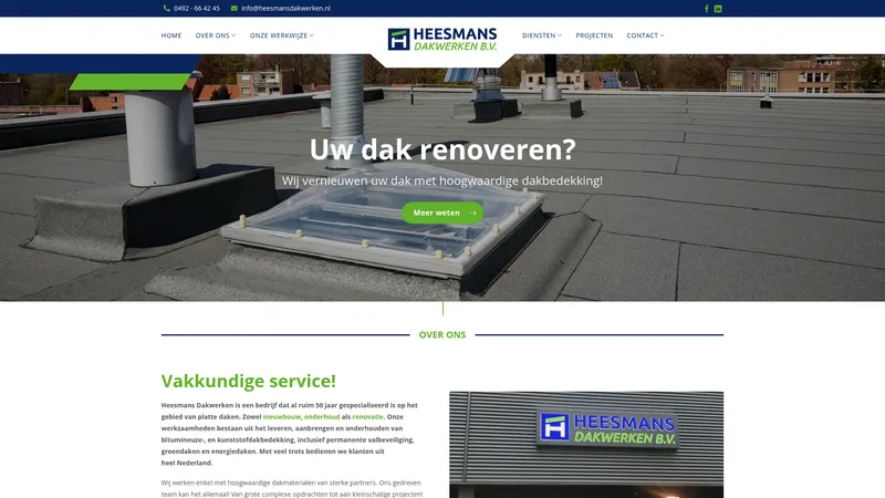 Website van Heesmans Dakwerken