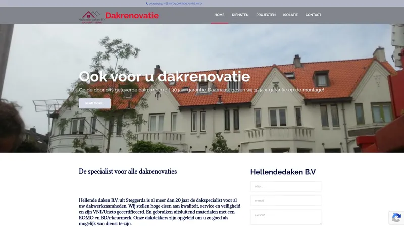 Website van Hellende daken B.V.