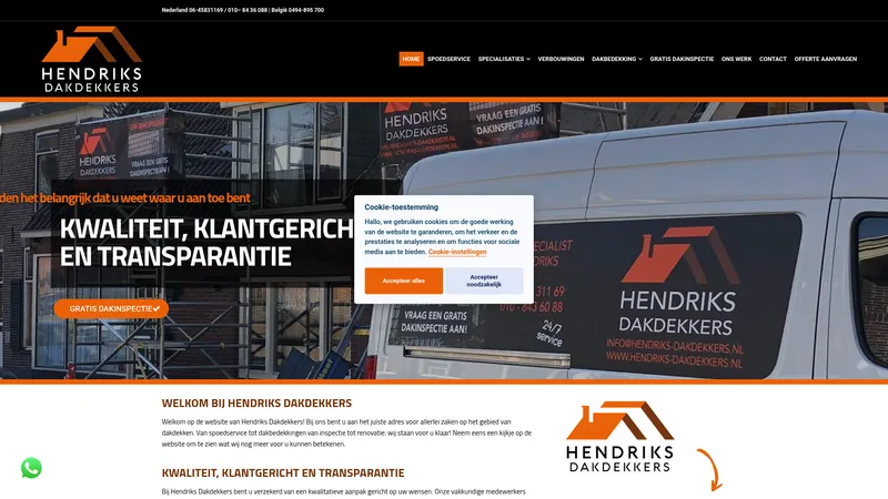 Website van Hendriks Dakdekkers