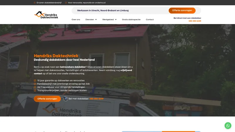 Website van Hendriks Daktechniek