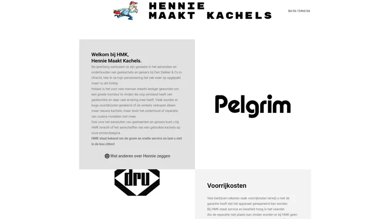 Website van Hennie maakt kachels