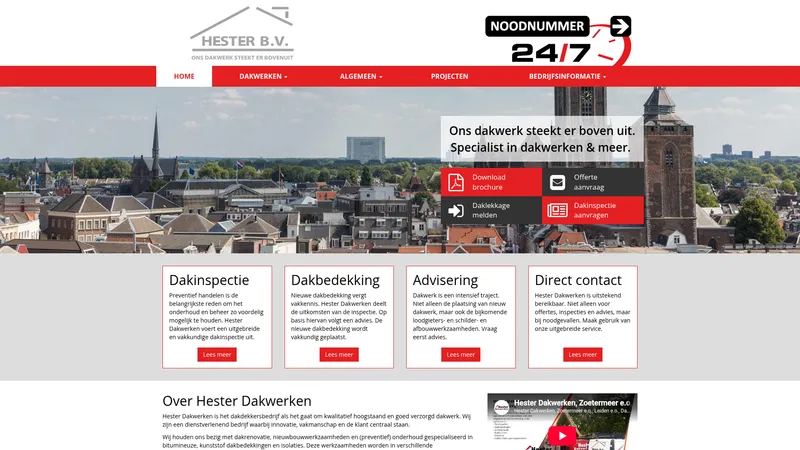 Website van Hester Dakwerken