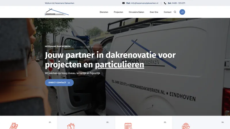 Website van Hezemans Dakwerken