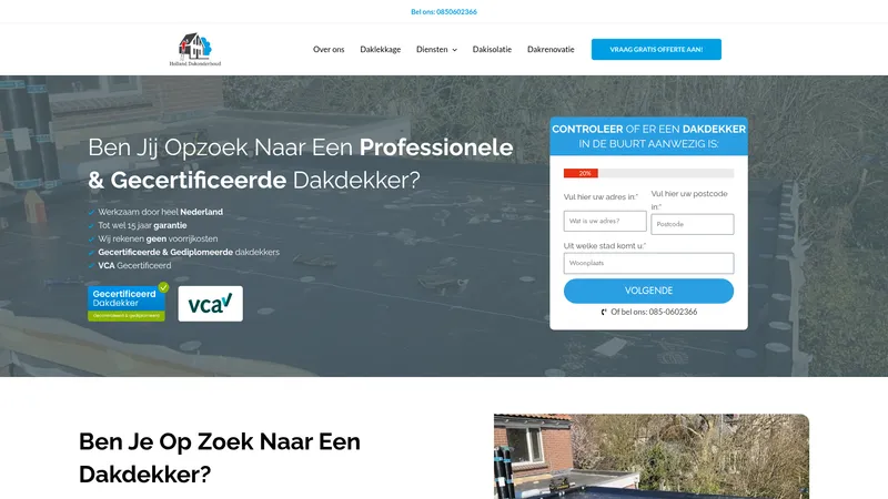 Website van Holland Dakonderhoud