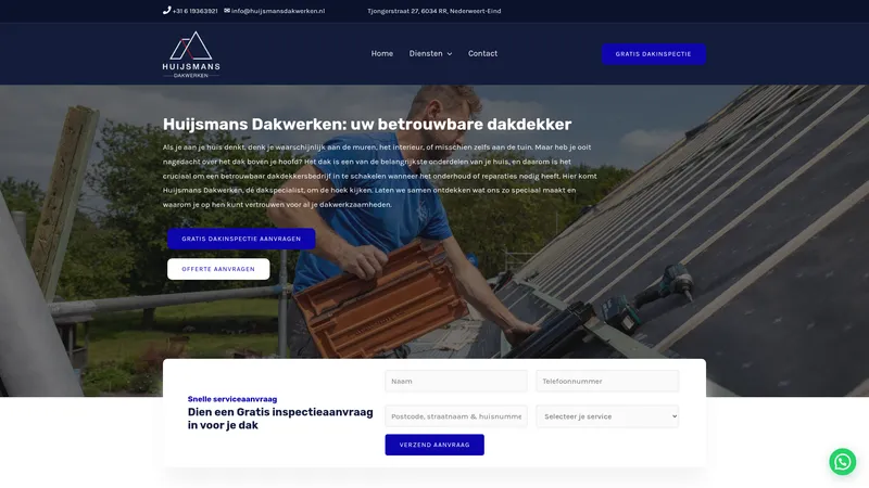 Website van Huijsmans Dakwerken