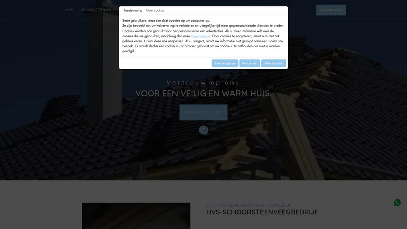 Website van HVS-Schoorsteenveegbedrijf