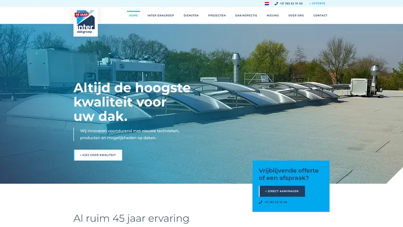 Website van Inter Dakgroep