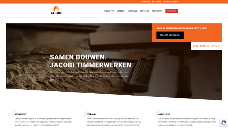 Website van Jacobi Timmerwerken