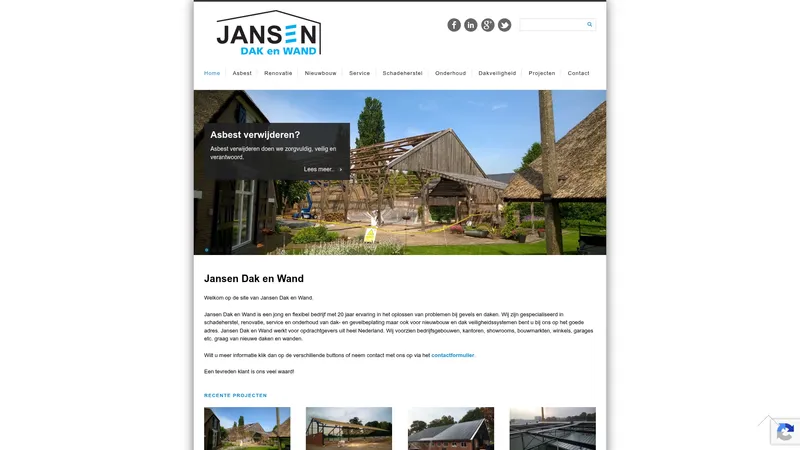 Website van Jansen Dak en Wand