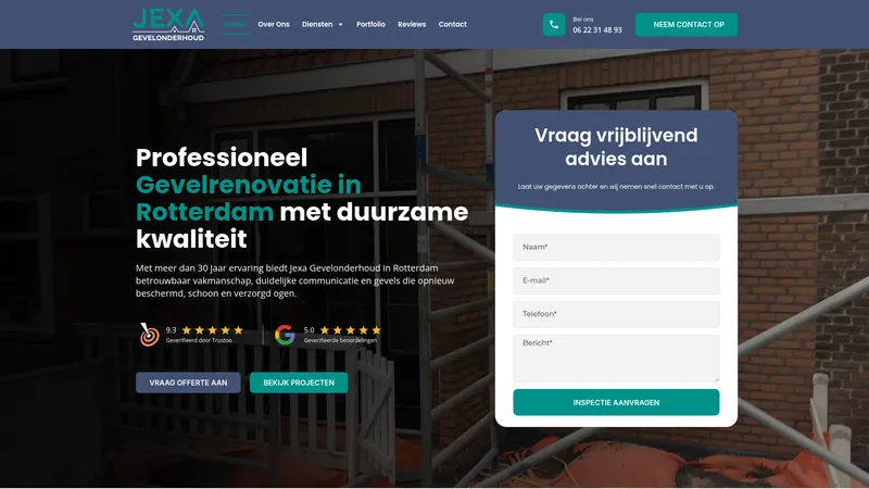 Website van Jexa Gevelonderhoud