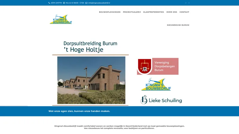 Website van Kingma Bouwbedrijf