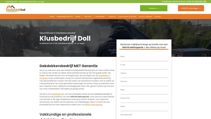 Website van Klusbedrijf Doll